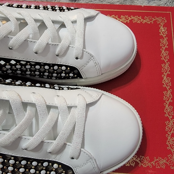Rene Caovilla Black & White Pearl Sneakers - Picture 7 of 16
